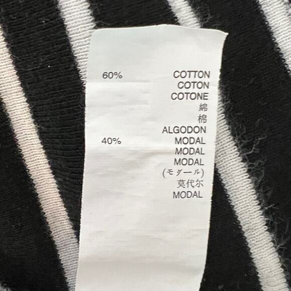 Gap Supersoft Womens Knit Top Small Black White Striped Long Sleeve Cotton Modal - Picture 5 of 6